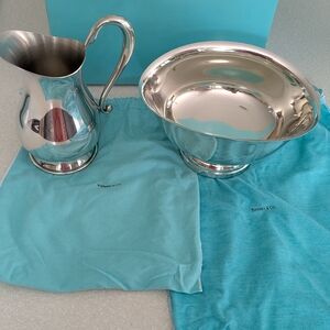 Tiffany & Co. Pewter Pitcher and Bowl Set